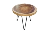 Picture of 659-036 NATURA Round Solid Mungur Wood Side Table with Icy Glass Inlay 