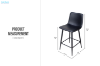 Picture of NOIR Bar Stool with Footrest - Each