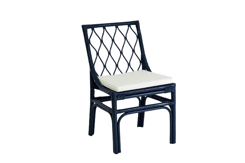 Picture of BRIGHTON Teak Wood & Rattan Dining Chair (Navy Blue)
