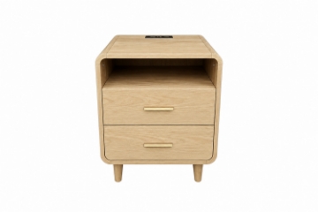 Picture of LINEA 2-Drawer Nightstand with Charging Station (Natural)
