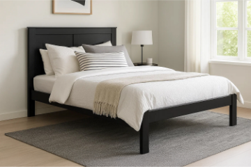 Picture of METRO Solid Pine Wood Eastern Bed Frame in Double Size (Black) 
