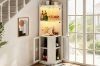 Picture of KERTH Corner Bar Cabinet with LED Lighting, AC Outlets & USB Ports