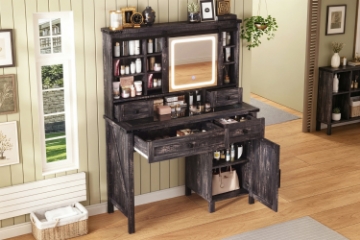Picture of ASHBURY Dressing Table with Sliding LED Mirror