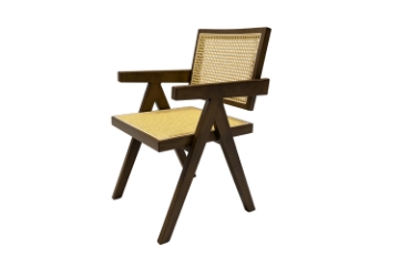 Picture of CHANDIGARH Solid Wood Replica Armchair (Walnut) - 2 Chairs in 1 Carton