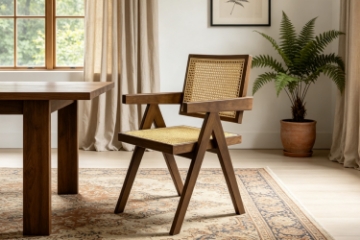 Picture of CHANDIGARH Solid Wood Replica Armchair (Walnut)