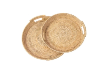 Picture of SEDONA Round Rattan Woven Tray - Set of 2