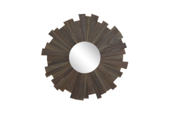 Picture of PILEA Round Teak Wood Mirror/Wall Art