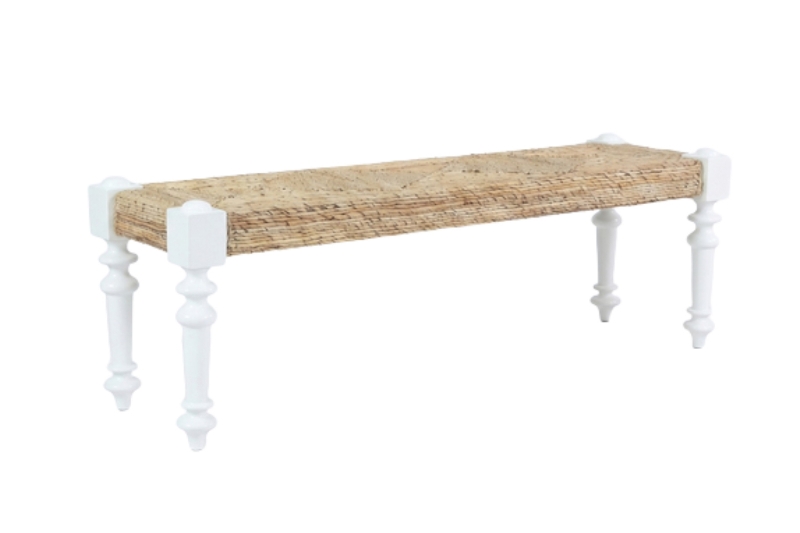 Picture of NEVADA 55" Natural Abaca Banana Original Weave Seat Bench with Solid Acacia Wood Legs