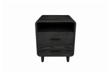 Picture of LINEA 2-Drawer Nightstand with Charging Station (Black)