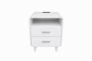 Picture of LINEA 2-Drawer Nightstand with Charging Station (White)