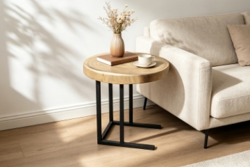 Picture of NATURA Mungur Wood Round Side Table