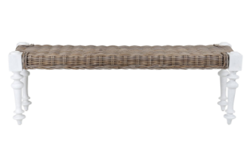 Picture of NEVADA 55" Full Grey Kubu Original Weave Seat Bench with Solid Acacia Wood Legs