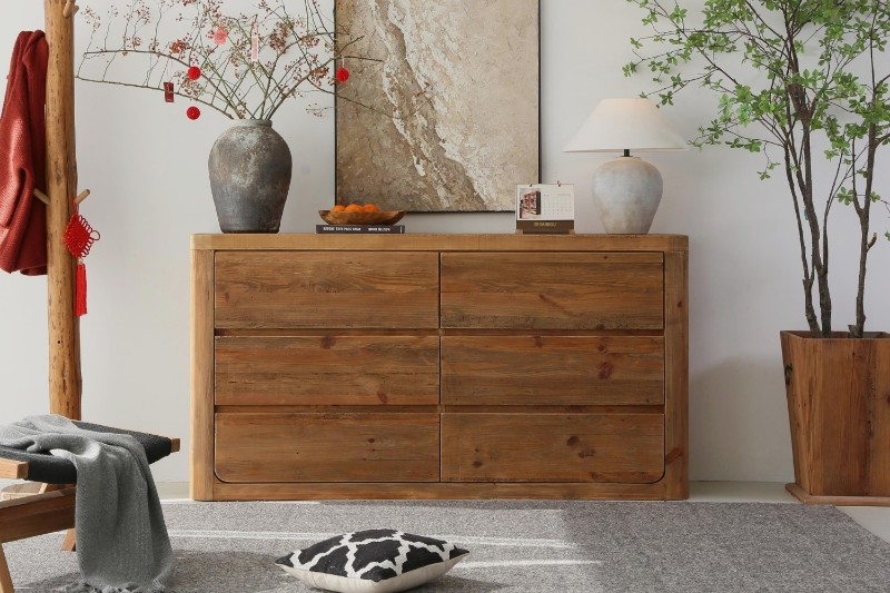 Picture of LUMBER Reclaimed Pine Wood 6-Drawer Dresser/Sideboard