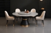 Picture of ORBIT 53" Round Grey Sintered Stone Dining Table with Lazy Susan