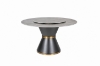 Picture of ORBIT 53" Round Grey Sintered Stone Dining Table with Lazy Susan
