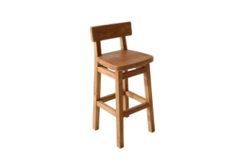 Picture of COMER Reclaimed Pine Wood Bar Chair with Footrest