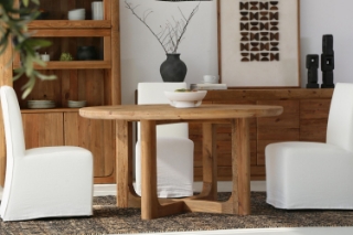 Picture of LUMBER Reclaimed Pine Wood Round Dining Table - D59"