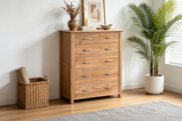 Picture of [FLOOR MODEL CLEARANCE]NEWLAND Solid Oak 2 Over 4 Chest