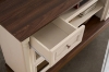 Picture of VANTO TV Stand with Charging Station and LED Lights (White & Walnut)