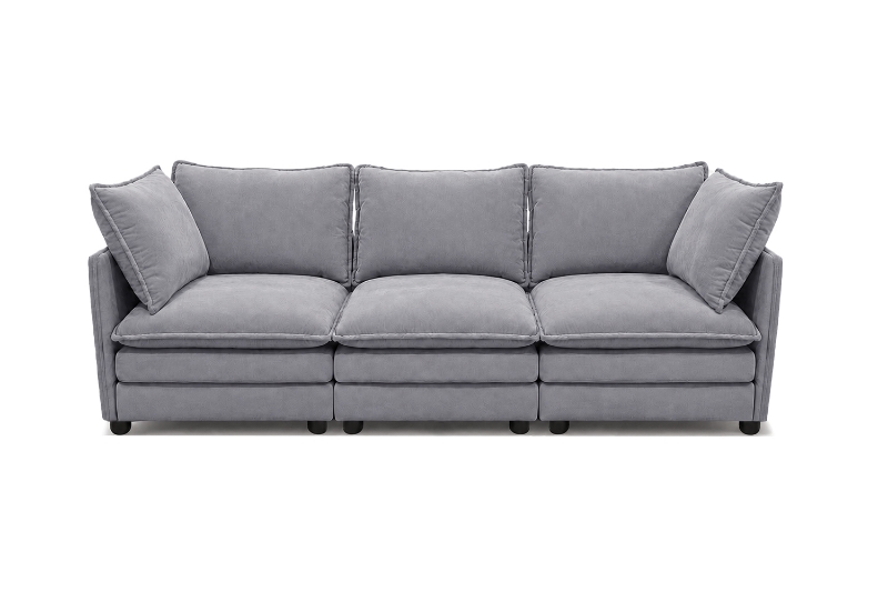 Picture of MELLOW Modular Sectional Sofa Range (Grey) -  3PC Combo Set (LAF Armchair + Armless + RAF Armchair)