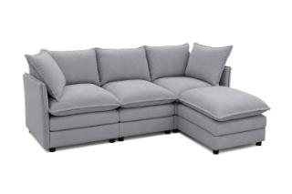 Picture of MELLOW Modular Sectional Sofa Range (Grey) - 4PC Combo Set (LAF Armchair + Armless + RAF Armchair + Ottoman)