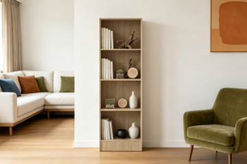 Picture of MOOK 71"x22.5" 4-Tier Bookshelf (Light Oak)