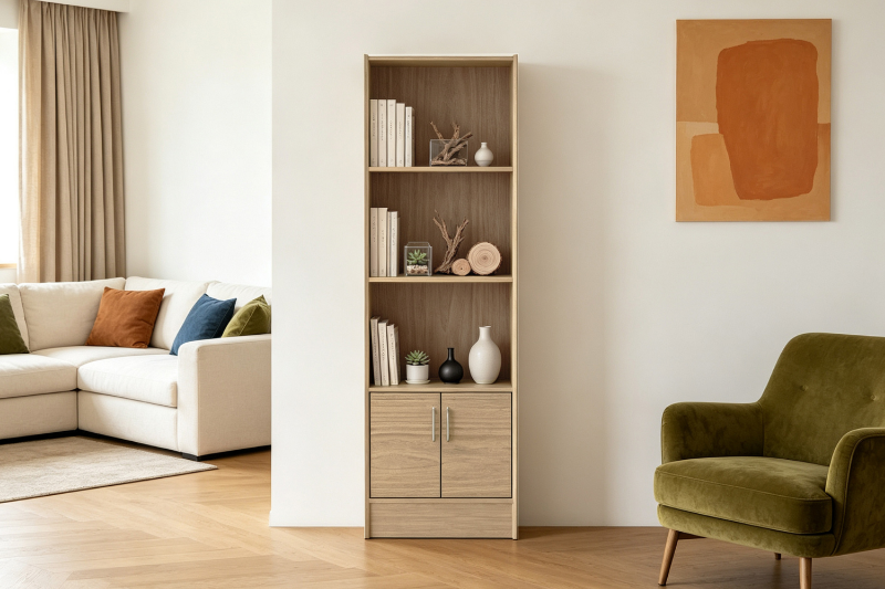 Picture of MOOK 71"x22.5" 3-Tier Bookshelf (Light Oak)