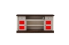 Picture of VANTO TV Stand with Charging Station and LED Lights (White & Walnut)