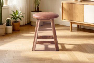 Picture of FUJIYAMA Round Stool (Genuine Cowhide)