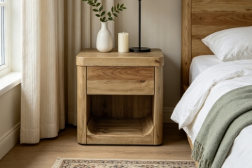 Picture of LUMBER 1-Drawer Reclaimed Pine Wood Nightstand