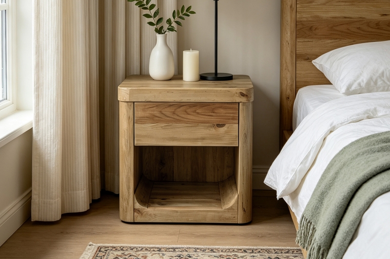 Picture of LUMBER 1-Drawer Reclaimed Pine Wood Nightstand