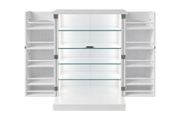 Picture of AVALON 2-Door Ribbed Glass Storage Cabinet with Motion Sensor Lights (23.5"x41")