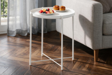 Picture of SASAKI Side Table with Removable Tray (White)
