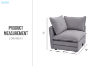 Picture of MELLOW Modular Sectional Sofa Range (Grey) - Left Facing Armchair