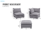 Picture of MELLOW Modular Sectional Sofa Range (Grey) -  3PC Combo Set (LAF Armchair + Armless + RAF Armchair)