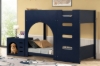 Picture of WESLY Twin-Twin Bunk Bed with Pet‑Friendly Movable Side Cabinet (Blue)