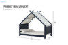 Picture of BLAKE Kids House-Shaped Twin Bed (Dark Blue Frame with Canvas Canopy)