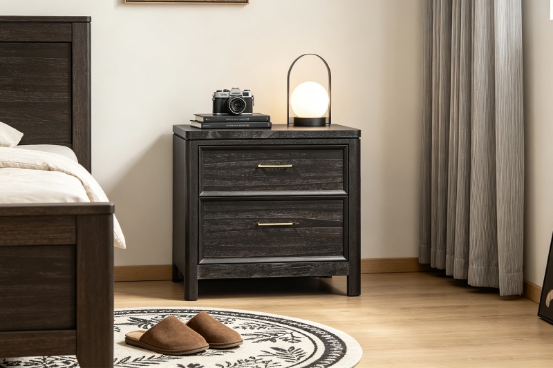 Picture of MONTEREY Genuine Mindi Wood Veneer 2-Drawer Nightstand