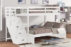 Picture of WILLY Twin-Double Bunk Bed with Storage Staircase (White)