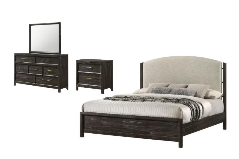Picture of MONTEREY Genuine Mindi Wood Veneer Bedroom Combo Set - 4PC Queen Size