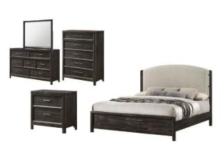 Picture of MONTEREY Genuine Mindi Wood Veneer Bedroom Combo Set - 5PC Queen Size