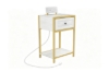 Picture of LATCH 1-Drawer 1-Shelf Side Table with Dual Power Outlets & USB Ports (White)