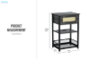 Picture of LATCH 1-Flip Door 2-Shelf Side Table with Dual Power Outlets & USB Ports