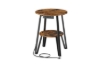 Picture of NOVIS 2-Tier Round Side Table with Dual Power Outlets & USB Ports