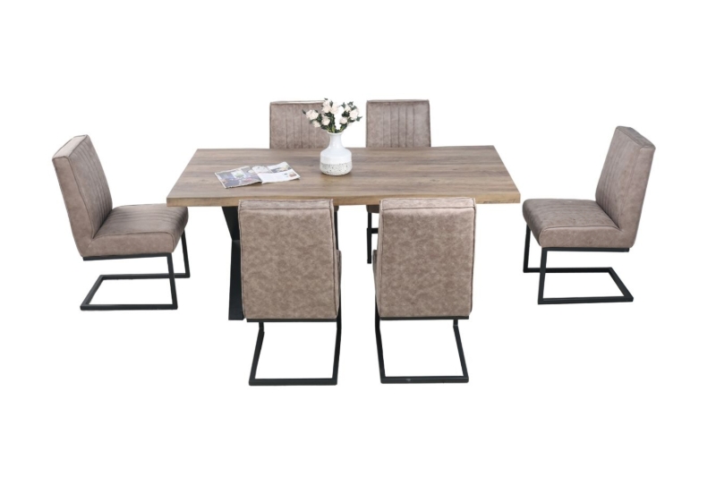 Picture of GALLOP 7PC Dining Set - 6 Dining Chairs (Without Arms) + 1 Dining Table