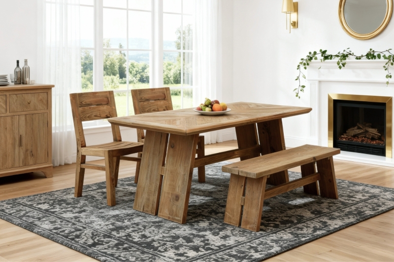 Picture of BLOX 71" 4PC Reclaimed Pine Wood Dining Set