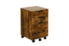 Picture of LUKAN 3-Drawer Mobile File Cabinet with Wheels (Rustic Brown)