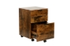 Picture of LUKAN 3-Drawer Mobile File Cabinet with Wheels (Rustic Brown)