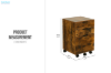 Picture of LUKAN 3-Drawer Mobile File Cabinet (Rustic Brown)