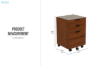 Picture of LUKAN 3-Drawer Mobile File Cabinet with Wheels (Walnut)